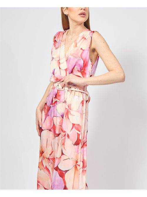 MDM Women's Long Dress with Floral Pattern MADEMOISELLE DU MONDE | F591-MDM4009GISELLE